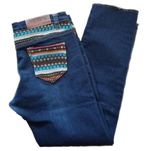 MSY CROPPED JEANS KNIT DETAILED WAIST AND POCKET
